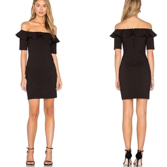 Amanda Uprichard Off Shoulder Sia‎ Dress Black XS - Picture 1 of 8